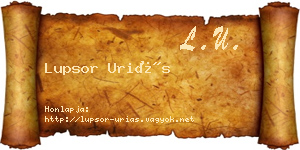 Lupsor Uriás névjegykártya